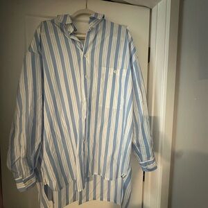 Jacquemus Blue and White Casual Button Down Shirt